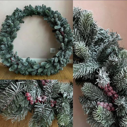 LARGE handmade Christmas wreath with lighting